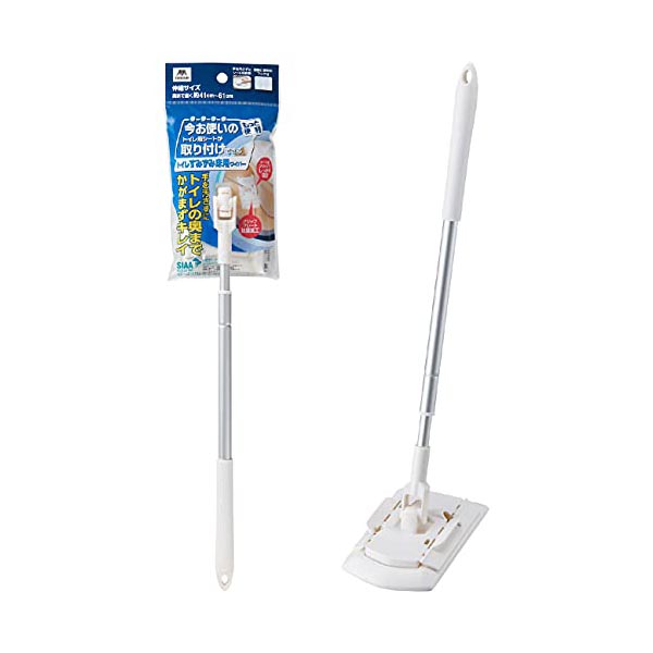 【10個セット】 山崎産業 Yamazaki Sangyo トイレ フローリングワイパー フロアワイパー 41~61cm 各社トイレシート取り付け可能 床掃除 拭き掃除 伸縮 189915 抗菌 フローリング プレゼント 品番 新生活 隙間 引越し 回転 人気商品