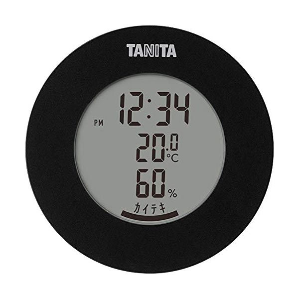 【5個セット】 タニタ 温湿度計 時計 温度 湿度 デジタル 卓上 マグネット ブラック TT-585 BK ライトブラウン 御祝 湿度計 プレゼント 熱中症 観葉植物 ブルー かわいい お祝 内祝い 快気祝い 丸型 キッチン用品 引出物 温度計 計測器 人気商品