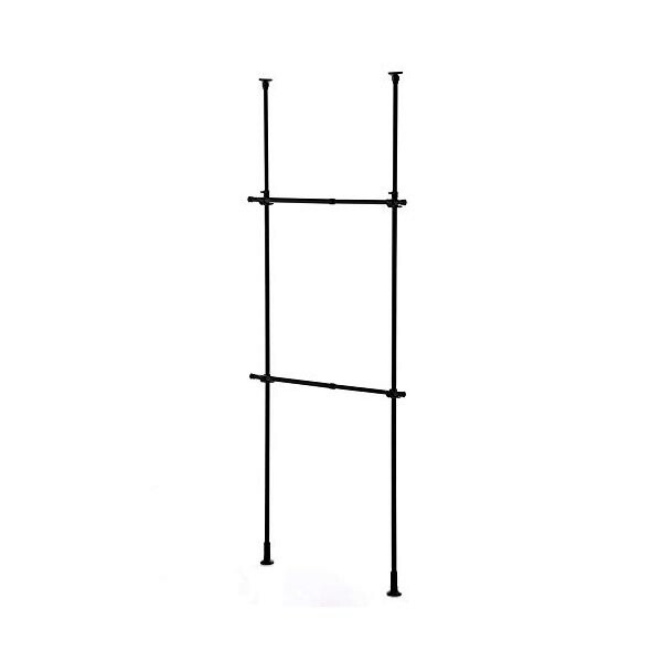 平安伸銅工業 ハンガーラック マットブラック サイズ:幅56-95×奥行10×高200-275cm TNP-3B リビング 室内 高さ 衣類収納 収納 突っ張り棒 伸縮 スリム ハンガー リビング収納 洗濯物干し ブラック ラック 人気商品