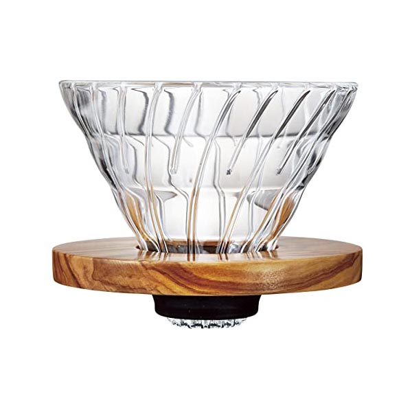【3個セット】 HARIO ハリオ V60 耐熱ガラス 透過 コーヒードリッパー オリーブウッド 02 コーヒードリップ 1~4杯用 VDGR-02-OV カフェ ドリップコーヒー 透過ドリッパー プレゼント 抽出 ライフスタイル キッチン ハリオグラス 高品質