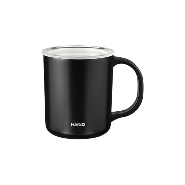 【5個セット】HARIO ハリオ セラミックコーティング 真空二重保温マグ ブラック 350ml フタ付き CMG-350-B 人気商品