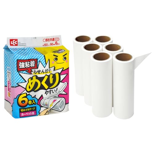 【10個セット】 レック 激落ちくん らせん状に切れてる めくりやすい 粘着テープ 90周巻×6巻入 各社共通サイズ 強粘着