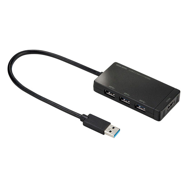 サンワサプライ USB-3H332BK HDMIポート搭載 USB3.2Gen1 3ポートハブ ペリフェラル USBハブ SANWA SUPPLY 送料無料