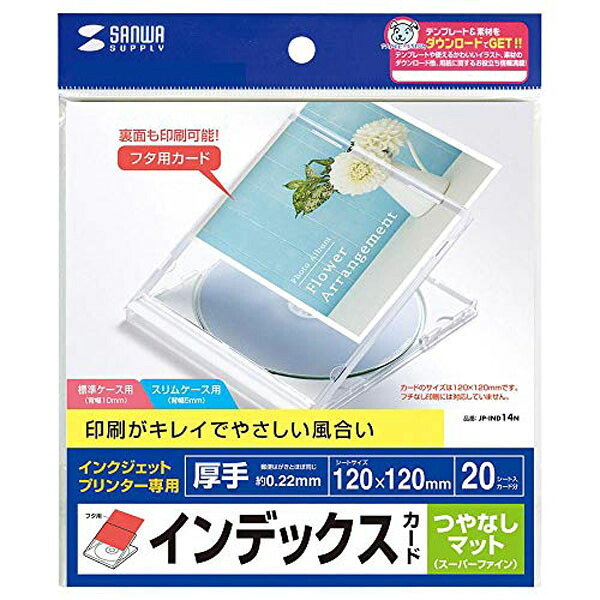【15個セット】 サンワサプライ プラケース用インデックスカード ( つやなしマット ) JP-IND14N プラケース用インデックスカード ( つやなしマット ) おまとめセット 送料無料