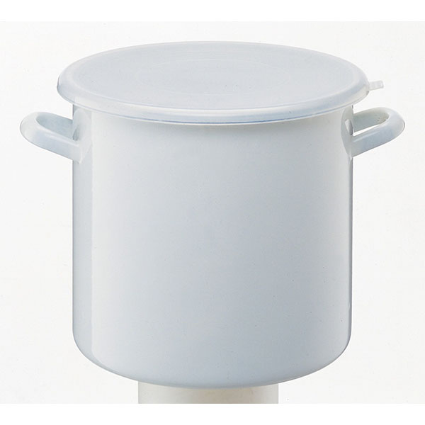 【8個セット】 高木金属工業 ホーロー ストックポット 丸型 10L（内径24cm） ホワイト HSP-M24 保存容器 琺瑯 ほうろう 食品ストック 漬物 梅干し 漬け物 味噌 自家製みそ 作り シールフタ 蓋付き 入れ物 高木金属 漬け物容器 漬物器