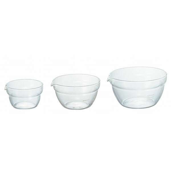 【18個セット】 HARIO 片口ボール 3個セット 100/200/400ml 各1個 KB-1318 片口ボールセット ガラス容器 計量器 研究用 耐熱ガラス クッキング 片口 ボウル マルチ ボール クリア 電子レンジ対応 食洗機対応 調理器具