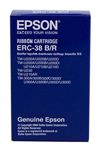 【5個セット】 EPSON ERC-38BR インクリボン 黒赤 リボンカートリッジ リボンカセット 純正 ブラック 一体型 メーカー純正 トナー プリンタ 純正品 エプソン レッド 送料無料