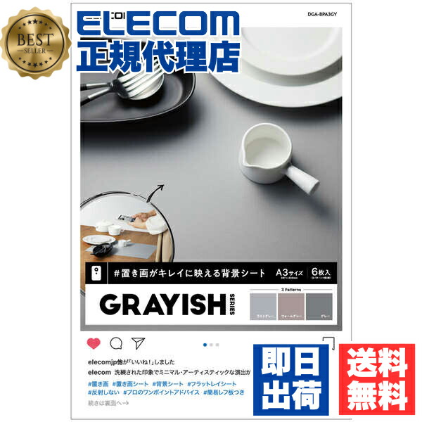 【5個セット】 エレコム DGA-BPA3GY 撮影用背景シート 置き画がキレイに映える背景シート インスタ スクリーン 撮影 背景 レフ板 付き 大きいA3サイズで使いやすい GRAYISH A3サイズ 6枚入 ELECOM ペーパーシート デジカメ周辺商品 カメラオプション 送料無料