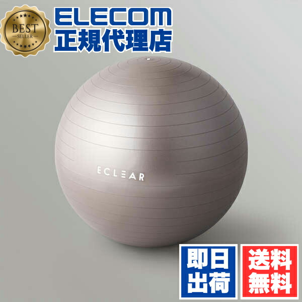 【3個セット】 エレコム HCF-BB65GY バランスボール 65cm エクリアスポーツ 耐荷重500kg 専用ポンプ 空気入れ グレー アンチバースト 筋トレ 体幹トレーニング ダイエット 椅子 チェア 姿勢 フィットネス ハンドポンプ 送料無料