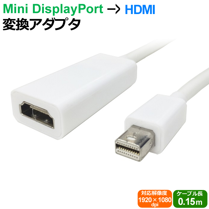 Mini DisplayPort - HDMI 変換ケーブル miniDP to HDMI 変換アダプタ Thunderbolt Port -  HDMI アップル apple Mac用 MacBook MacBook Pro MacBook Air Mac mini iMac Mac Pro  