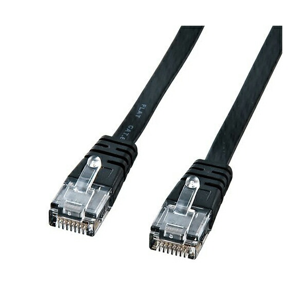 【6個セット】 サンワサプライ カテゴリ6フラットケーブル2m ( ブラック ) KB-FL6-02BKN Cat6フラットLANケーブル ( 2m・ブラック ) おまとめセット 送料無料