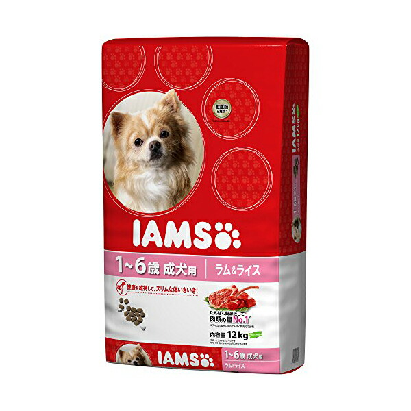 マースジャパンリミテッド アイムス IAMS ドッグフード成犬用 健康維持用 小粒 ラム&ライス 12kg チキン フレーク イヌ 全年齢 全品種 安心素材 価格は1個のお値段です