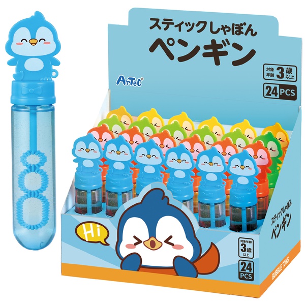 【5個仕掛ける】 突っ支い棒しゃぼん ペンギン BOX仕掛ける (24個入)