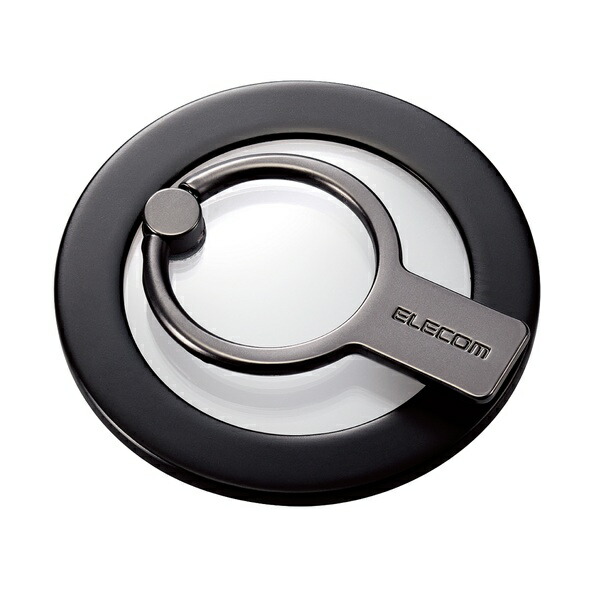 【10個書き割り】 エレコム P-STRMKHICRBK マグネットスマホリング 2WAY MagSafe 相応う iPhone相応う  黒いこと