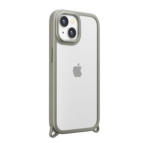 【5個書き割り】 PGA PG-23APT03GY iPhone15 クリアタフケース Premium Style 薄墨色 PG23APT03GY
