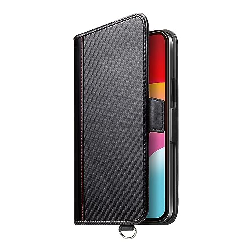 【5個セット】 PGA PG-23BFP04BK iPhone15Pro フリップカバー Premium Style カーボン調ブラック PG23BFP04BK|ウルマックス 店