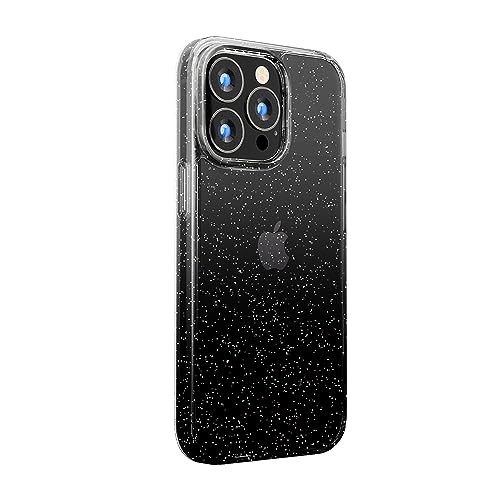 【5個書き割り】 PGA PG-23BPT12BK iPhone15Pro グラデーションハイブリッドケース Premium Style ラメ・黒いこと PG23BPT12BK