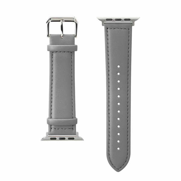 【10個セット】 PGA PG-AW49PU02GY Apple Watch 49/45/44/42mm用 PUレザーバンド グレー|ウルマックス 店