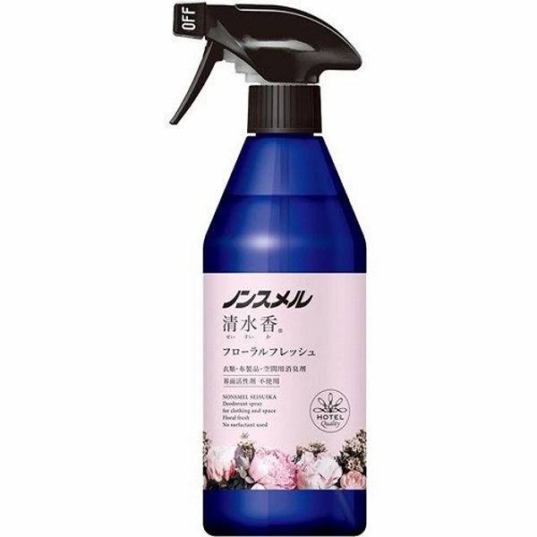 【10個セット】 ノンスメル清水香 衣類・布製品・空間用消臭スプレー フローラルフレッシュの香り本体 400mL 除去 使いやすい 消臭剤 タバコ べたつかず 安全 清水香 微香 除菌 消臭 衣類 白元アース 衣類のお手入れ 便利 臭い取り