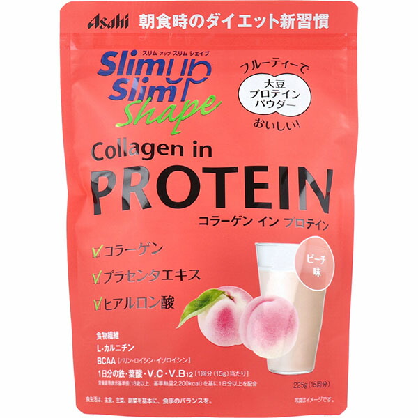 【10個セット】 スリムアップスリムシェイプ コラーゲン イン プロテイン ピーチ味 225g|ウルマックス 店