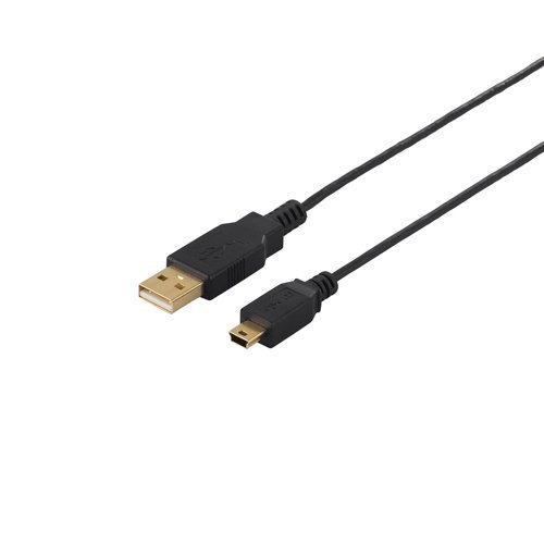 【10個セット】 USB2.0ケーブル (A to miniB) スリムタイプ 2m ブラック