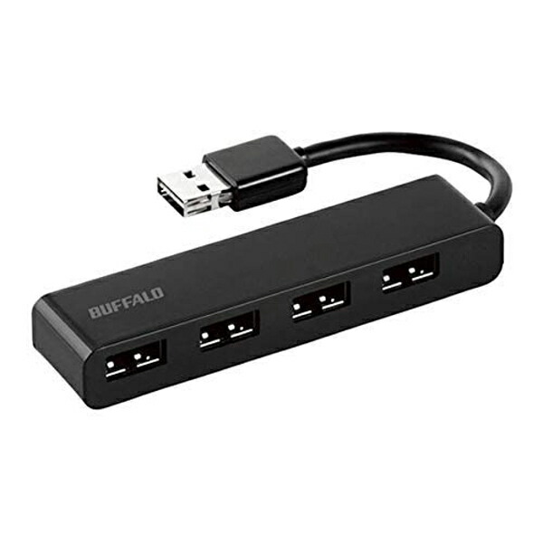 【10個セット】 バッファロー BSH4U310D2BK &ldquo;どっちもUSBハブ&rdquo; どっちもUSBポート＆どっちもUSBコネクター採用USB2.0バスパワーハブ 4ポートタイプ｜ウルマックス 店