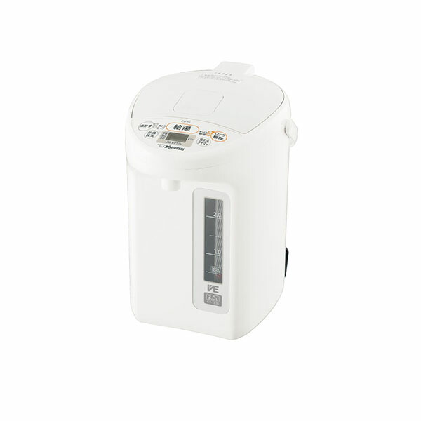象印マホービン CVTE30-WA 象印 マイコン沸とう VE電気まほうびん (3.0L/ホワイト) ポット キッチン家電 ホワイト 時短 温度設定 ゆうとうせい 簡単操作 赤玉水量計 赤ちゃん タイプ 蒸気セーブ機能つき 電気ポット 優湯生 哺乳瓶 保温|ウルマックス 店