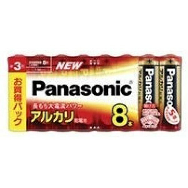 【10個セット】 パナソニック LR6XJ/8SW アルカリ乾電池単3形8本パック