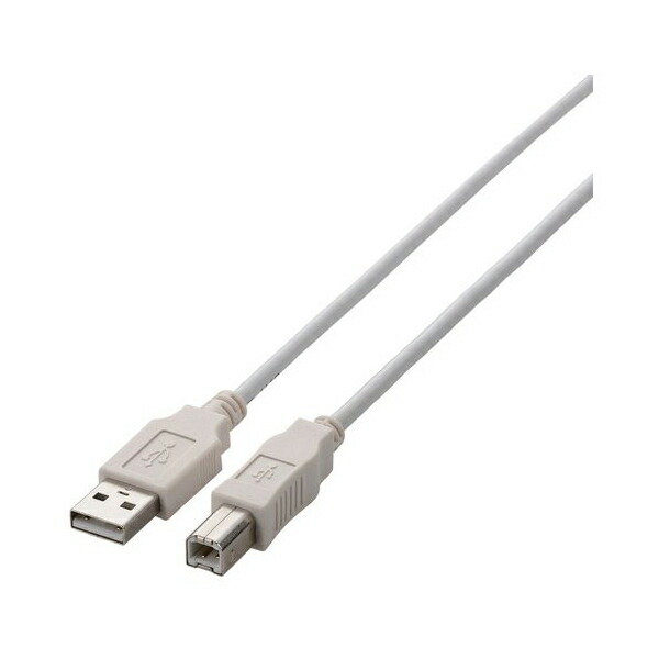 【5個セット】 エレコム U2C-BN30WH USBケーブル A‐B USB2.0 / 3m ホワイト ELECOM 配線 ケーブル プリンタ コネクタ部分を除く パソコン周辺機器 ノーマル ブラック 送料無料