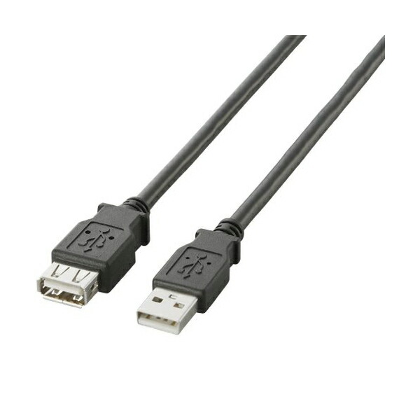 【5個セット】 エレコム U2C-E30BK USBケーブル USB2.0延長ケーブル（A-A延長タイプ）3.0m ELECOM 配線 ケーブル 延長ケーブル パソコン周辺機器 アダプタ ノーマル ブラック 送料無料