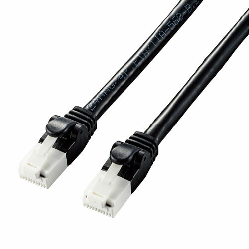 【5個書き割り】 エレコム LD-GPAT／BK100 ローカルエリアネットワーク有線テレビ CAT6A 爪折れ押しとどめる 10m 黒いこと