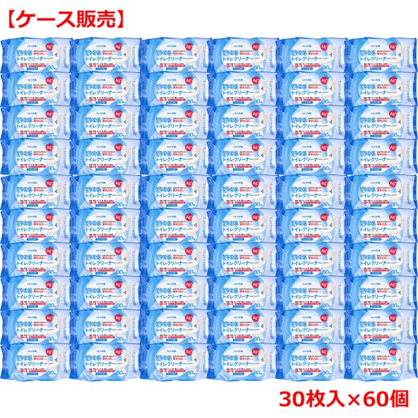 【10個セット】 流せるトイレクリーナー せっけんの香り 30枚入×60個【ケース販売】|ウルマックス 店