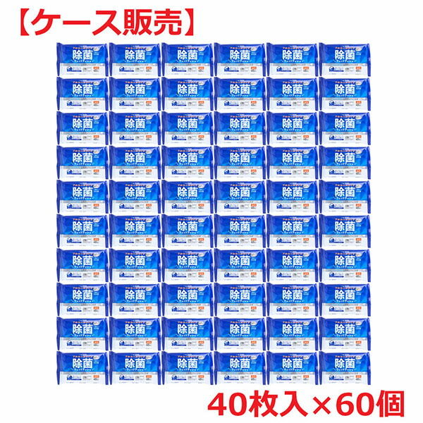 【10個セット】 清潔習慣 除菌ウエットティシュ アルコールタイプ 40枚入×60個 【ケース販売】