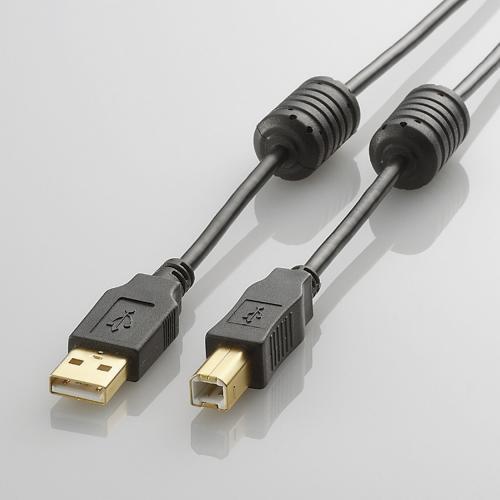 【10個セット】 USB2.0ケーブル 【A】⇔【B】 [フェライトコア付タイプ] (1.0m) U2C-BF10BK