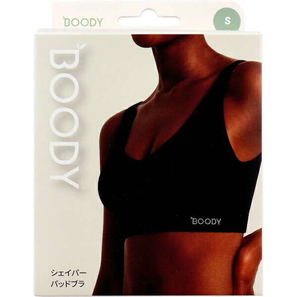 【3個仕掛ける】 BOODY シェイパー パッドブラジャー 黒いこと S大きさ 1枚入