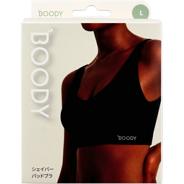 【3個仕掛ける】 BOODY シェイパー パッドブラジャー 黒いこと L大きさ 1枚入