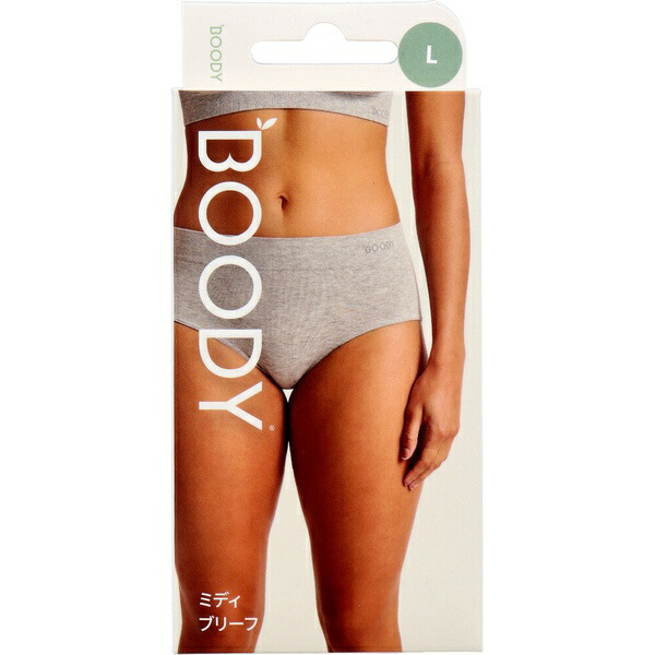【10個セット】 BOODY ミディ ブリーフ ライトグレー Lサイズ 1枚入