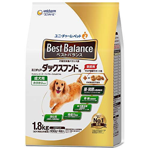 【6個セット】 ベストバランス カリカリ仕立て ミニチュア・ダックスフンド用 1.8kg 安心素材