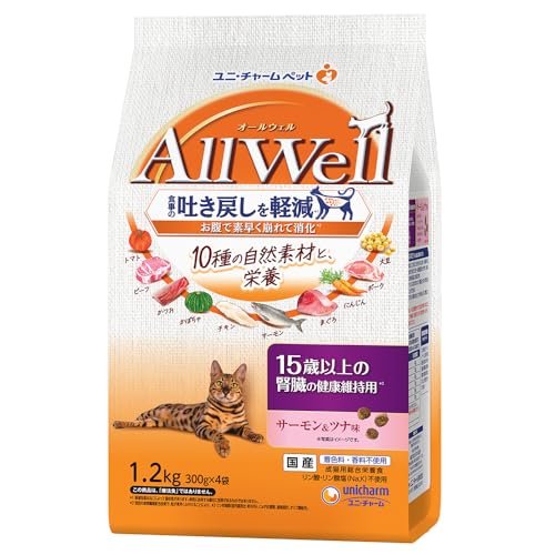 【6個仕掛ける】 ユニ引きつける AllWell10種の気どらずに原材料15歳以上の腎の臓の思わしい守りつづける用秋味\u0026ツナ味 1.2kg
