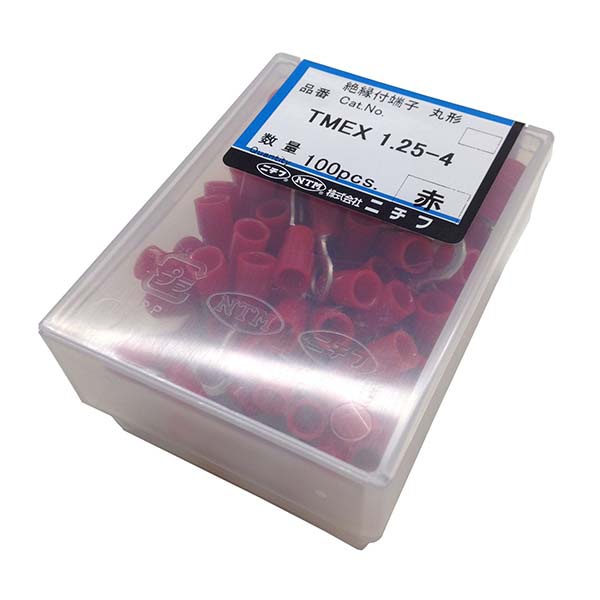 【5個セット】 ニチフ TMEX1.25-4-RED 絶縁丸型端子 (TMEX 1.25-4/100個入り)