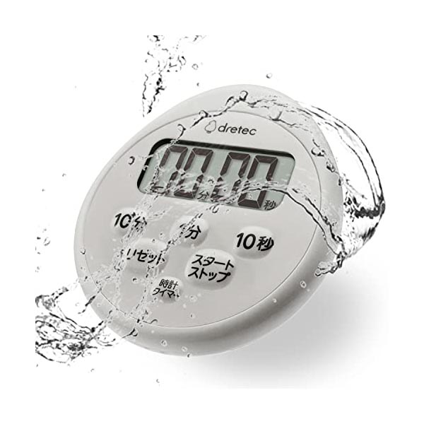 【10個セット】 ドリテック 防水タイマー 時計付き ライトグレー T-611LG 見やすい 電池式 お風呂 測定 小型 キッチン 品番 タイマー 時計 かわいい 時計付防水タイマー 家事 デジタル 台所 キッチン用品 計測器 キッチン小物 おしゃれ 人気商品