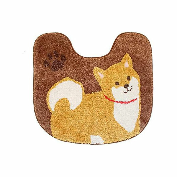 【2個セット】オカ OKA ファンディット アニマル トイレマット 約55cm×60cm ブラウン 豆しば 動物 ペット マメシバ 人気商品