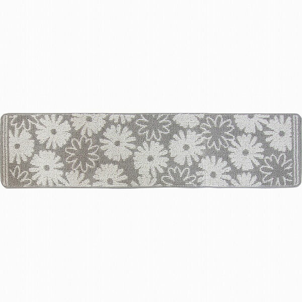 【15個セット】 ルックス キッチンマット シュクレ 45×180cm グレー 台所 マット ピンク モダン インテリア 花柄 洗える シンプル すべり止め 裏面すべり止め加工 ロング 長方形 キッチン 丸洗い ズレにくい 吸着 カーペット 絨毯 フラワー