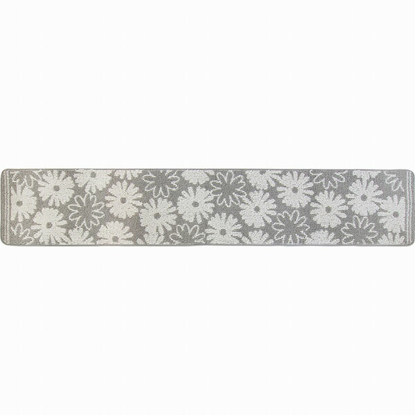 【10個セット】 ルックス キッチンマット シュクレ 45×240cm グレー ホワイトデー すべり止め 洗える キッチン 台所 マット ピンク モダン インテリア 花柄 シンプル 裏面すべり止め加工 ロング 長方形 丸洗い ズレにくい 吸着 カーペット 絨毯