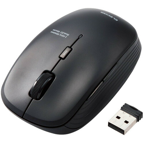 【5個セット】 エレコム M-BL21DBKBK BlueLEDマウス 無線 5ボタン 抗菌 ブラック
