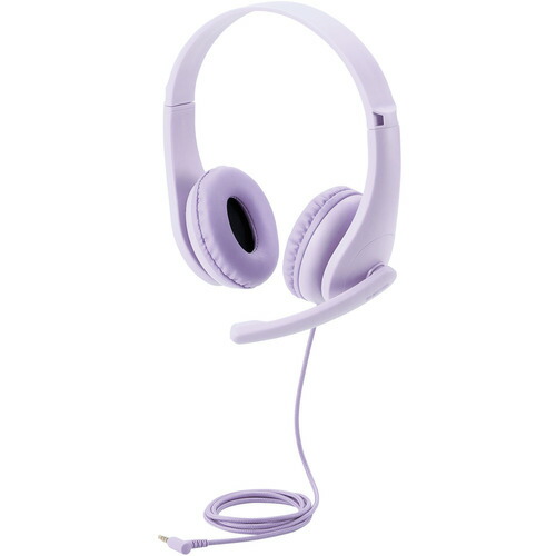 【5個仕掛ける】 エレコム HS-KD01TPL こども専用上端仕掛ける 回転させる式マイクロホン手付き添い人 4極 パープル