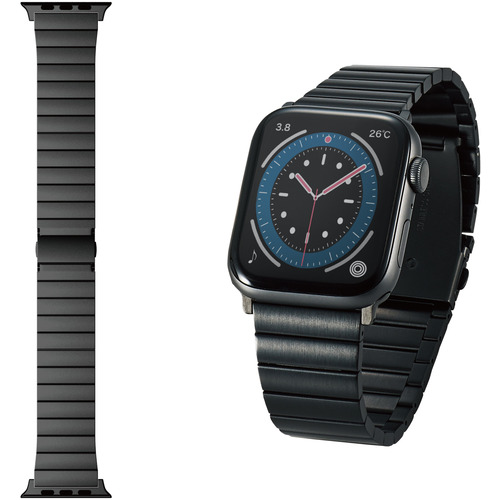 【10個書き割り】 エレコム AW-44BDSS1BK Apple Watch 44 42粍 周波数帯域 ステンレス鋼 1連印字機 黒いこと