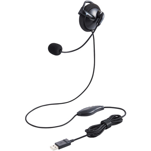 【10個仕掛ける】 エレコム HS-EH01UBK 有線上端仕掛ける 耳掛け型 USB 左耳 黒いこと