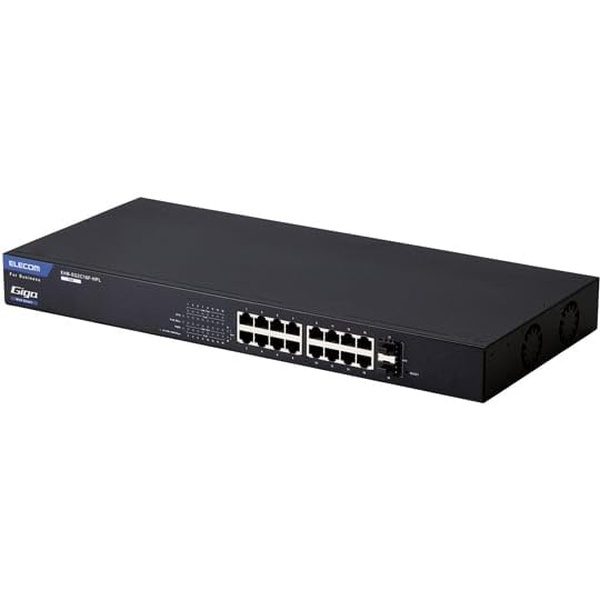 エレコム EHB-SG2C16F-HPL 度合い2 Giga相応う PoE Webかっこ良い取り替えっこ/RJ-45×16界面/ 大電気容量