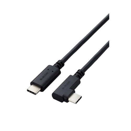 【5個セット】 エレコム U2C-CCLY10NBK USB Type-Cケーブル やわらかL字タイプ 1.0m